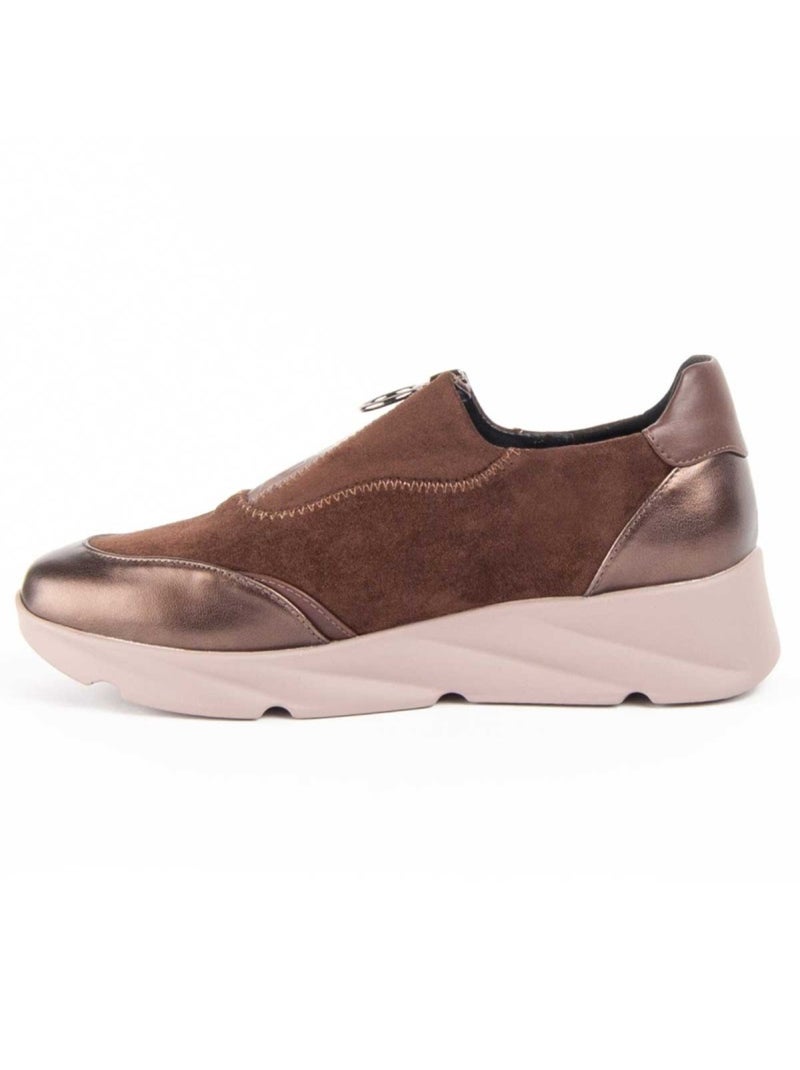 Scarpa Zeppa Materiale Sintetico E Tessile Montevita Marrone - Kiabi