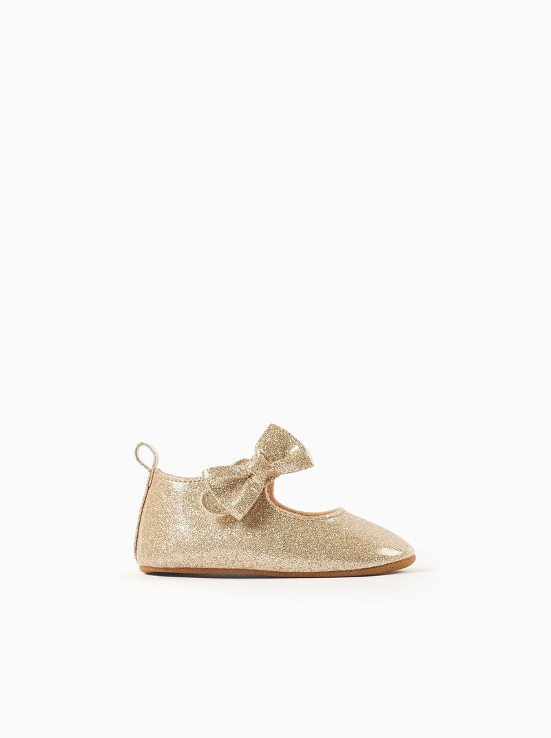 Scarpe ballerina con glitter e fiocco Dorato/Oro - Kiabi