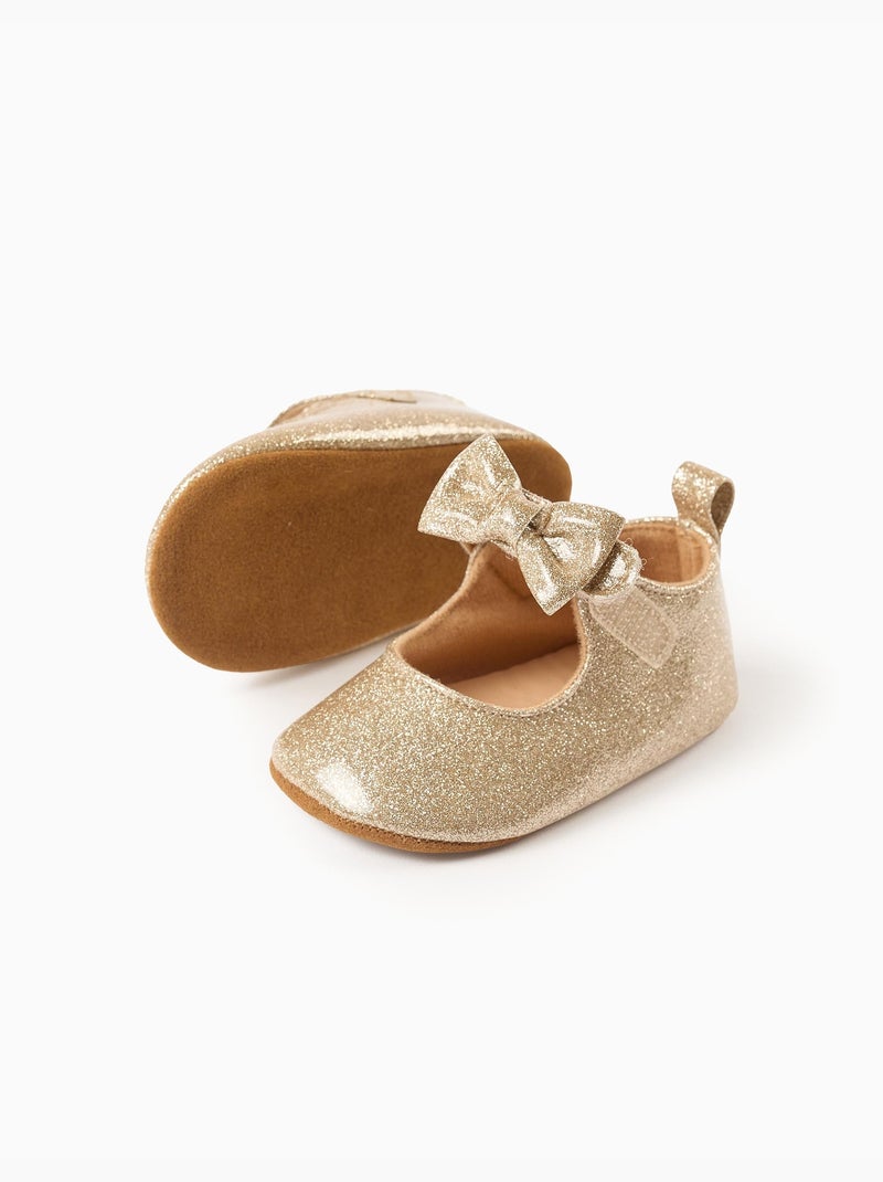 Scarpe ballerina con glitter e fiocco Dorato/Oro - Kiabi