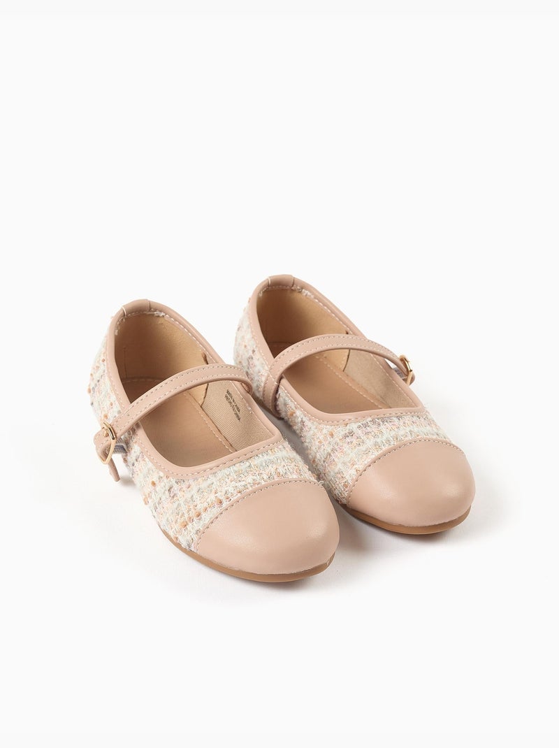 Scarpe ballerine in tweed con cinturino Rosa chiaro - Kiabi