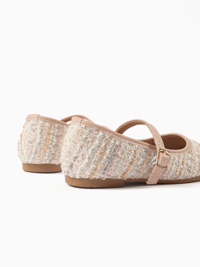 Scarpe ballerine in tweed con cinturino Rosa chiaro - Kiabi