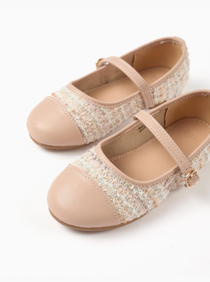 Scarpe ballerine in tweed con cinturino Rosa chiaro - Kiabi