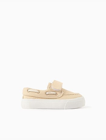 Scarpe da barca in canvas con chiusura a strappo