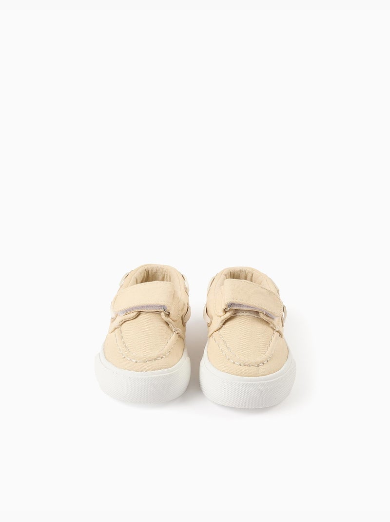 Scarpe da barca in canvas con chiusura a strappo Beige scuro - Kiabi