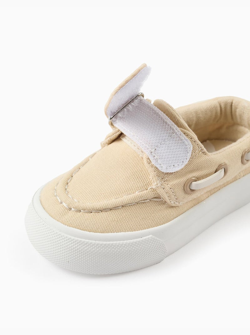 Scarpe da barca in canvas con chiusura a strappo Beige scuro - Kiabi