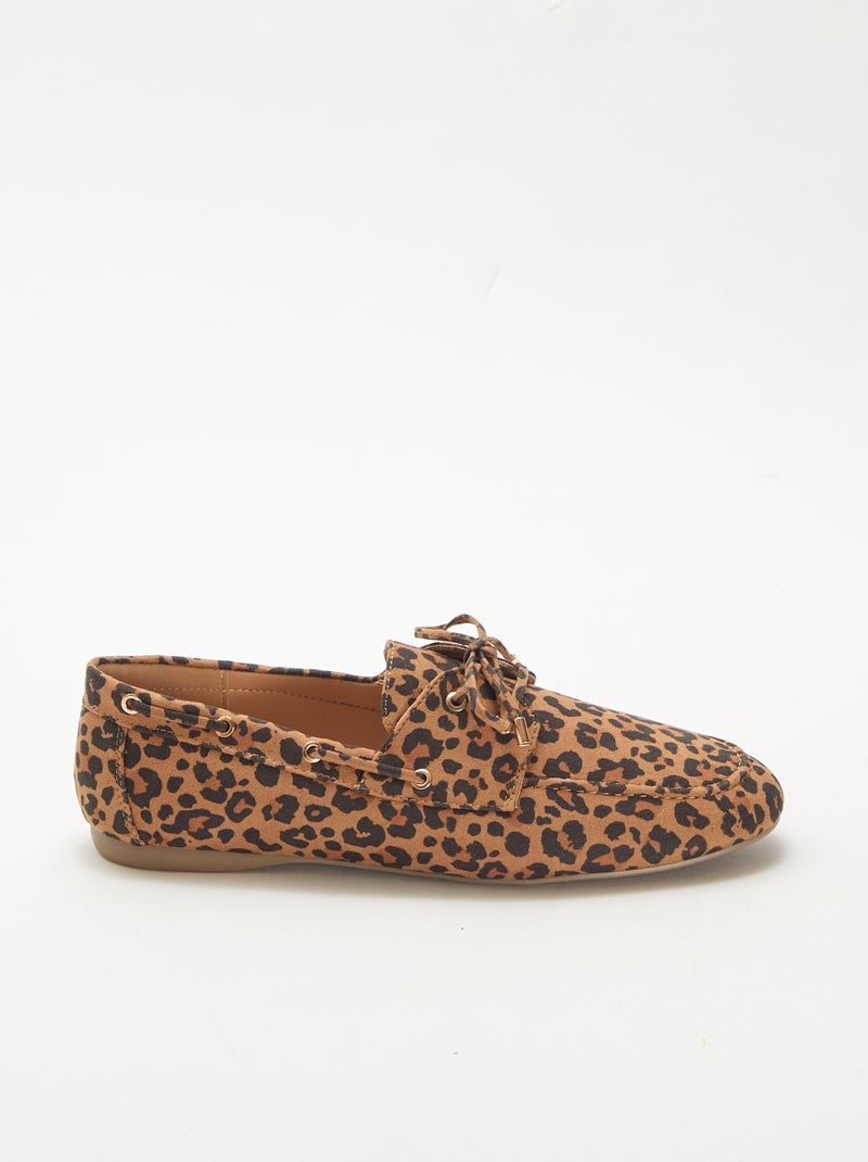 Scarpe da barca leopardate Marrone - Kiabi
