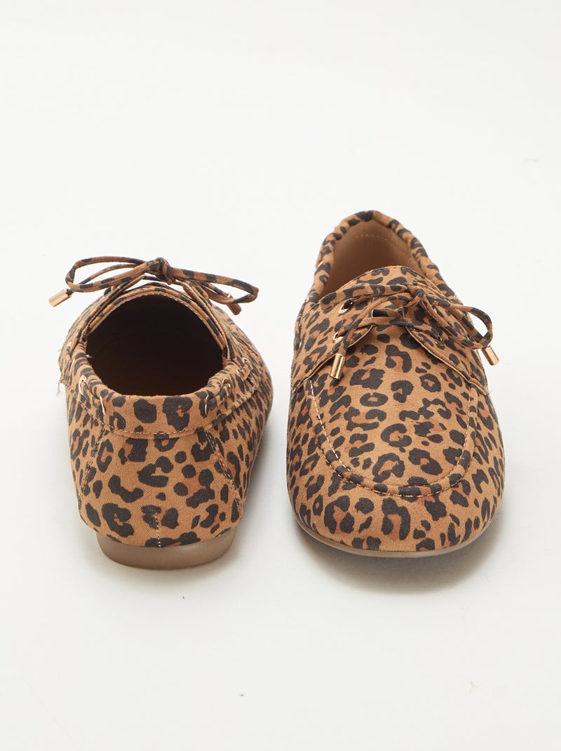 Scarpe da barca leopardate Marrone - Kiabi
