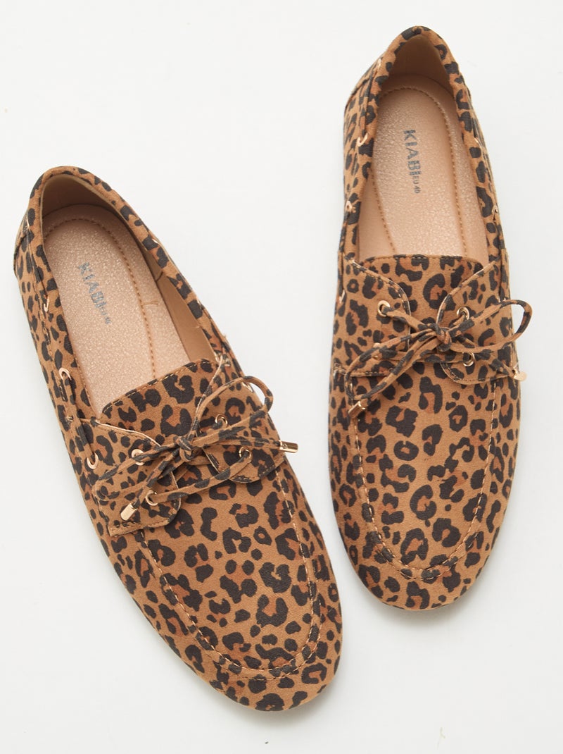 Scarpe da barca leopardate Marrone - Kiabi