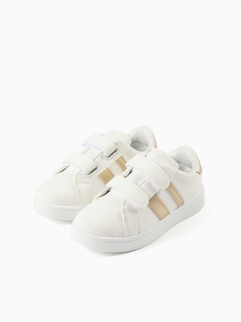Scarpe da ginnastica a righe con chiusura a strappo Dorato/Oro - Kiabi