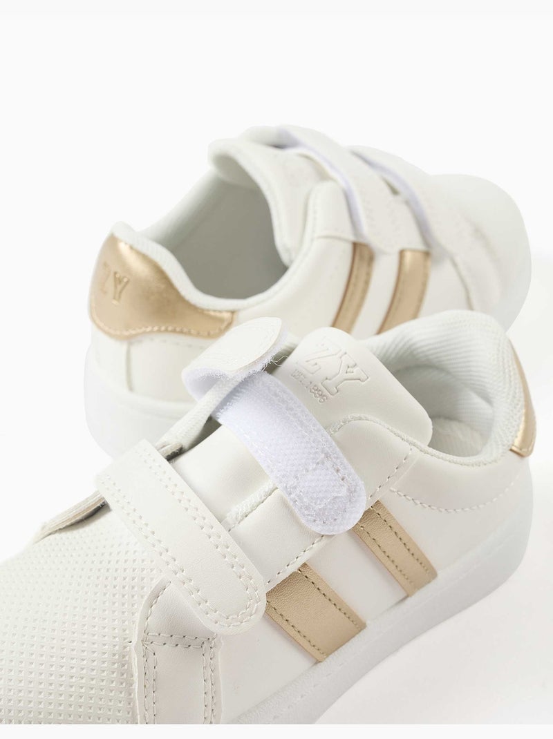 Scarpe da ginnastica a righe con chiusura a strappo Dorato/Oro - Kiabi