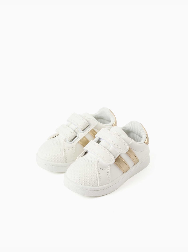 Scarpe da ginnastica a righe con chiusura a strappo Dorato/Oro - Kiabi