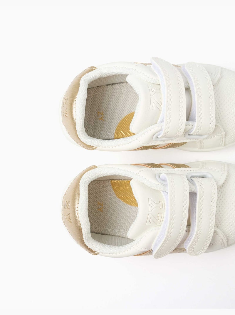 Scarpe da ginnastica a righe con chiusura a strappo Dorato/Oro - Kiabi