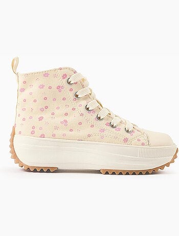 Scarpe da ginnastica alte in canvas con motivo floreale