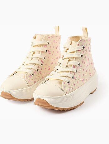 Scarpe da ginnastica alte in canvas con motivo floreale