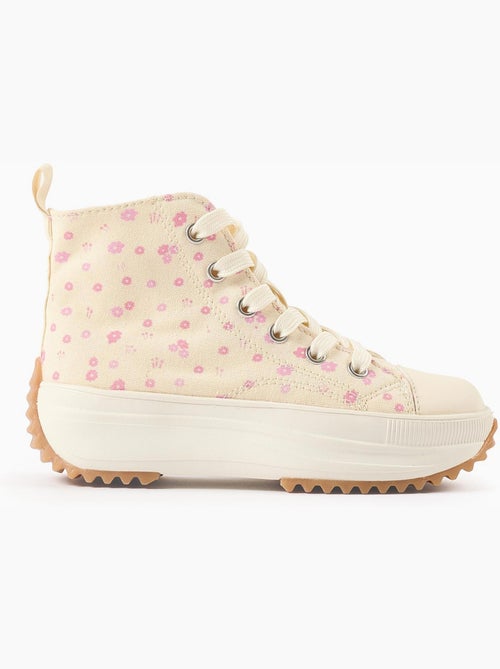 Scarpe da ginnastica alte in canvas con motivo floreale - Kiabi