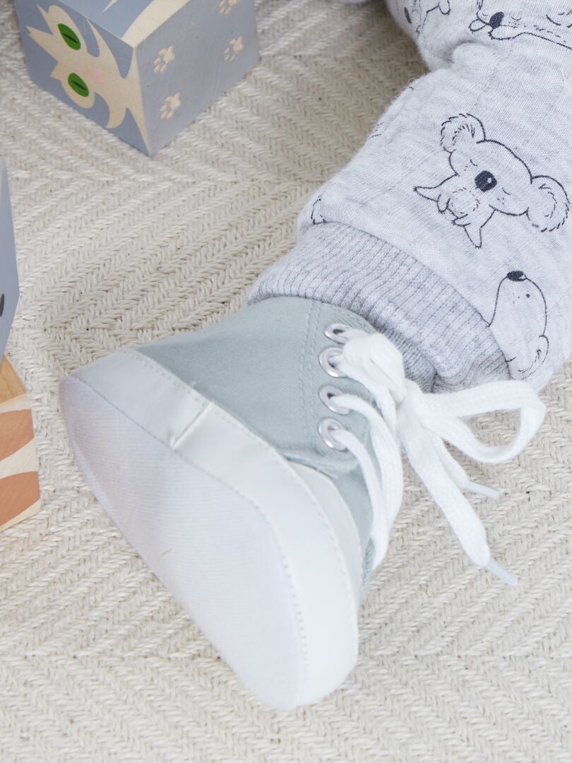Scarpe da ginnastica alte tela grigio scuro - Kiabi