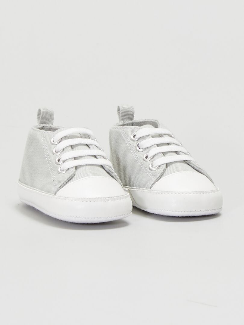Scarpe da ginnastica alte tela grigio scuro - Kiabi