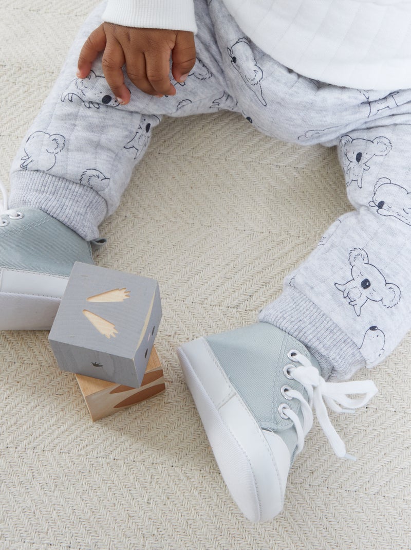 Scarpe da ginnastica alte tela grigio scuro - Kiabi
