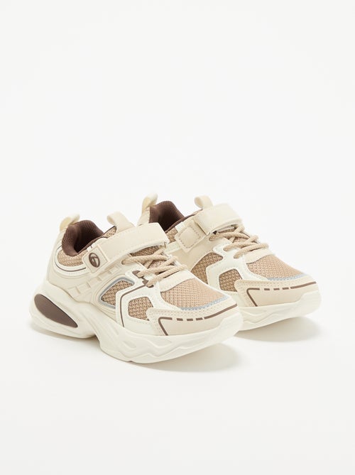Scarpe da ginnastica basse con strappo + lacci elastici - Kiabi