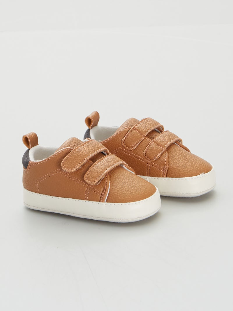 Scarpe da ginnastica bicolori a strappo MARRONE - Kiabi