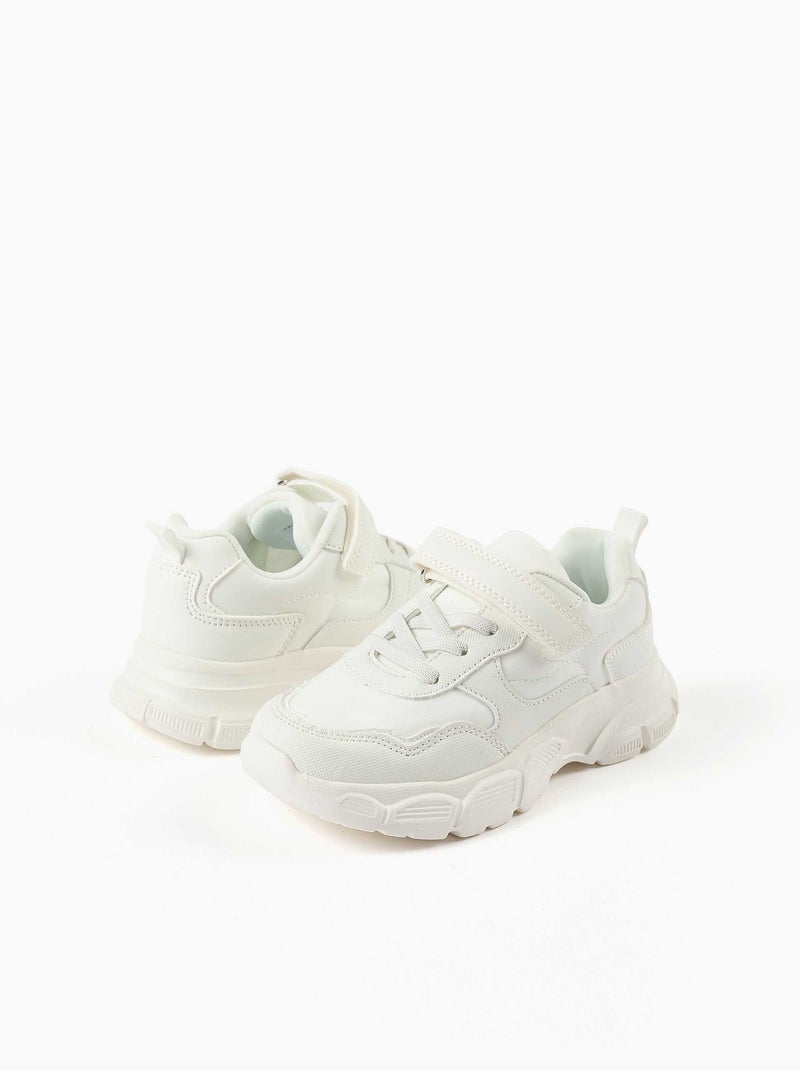 Scarpe da ginnastica chunky in doppio tessuto con fodera in rete Bianco - Kiabi