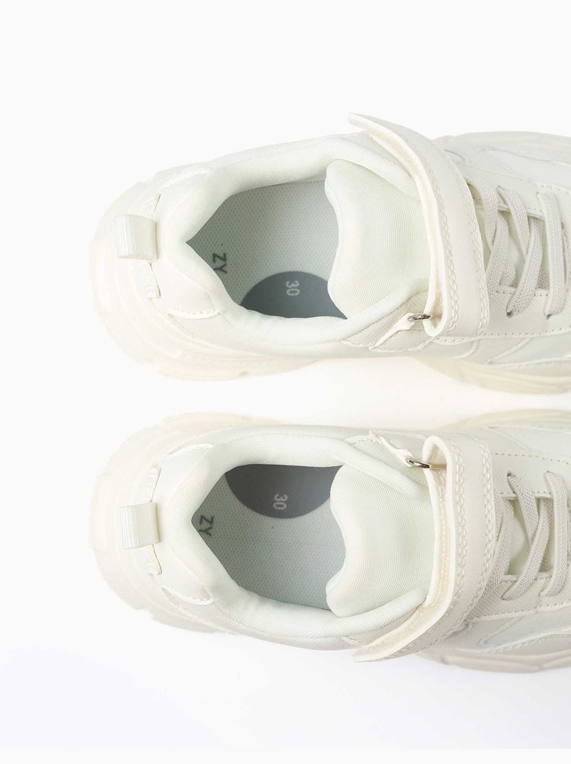 Scarpe da ginnastica chunky in doppio tessuto con fodera in rete Bianco - Kiabi