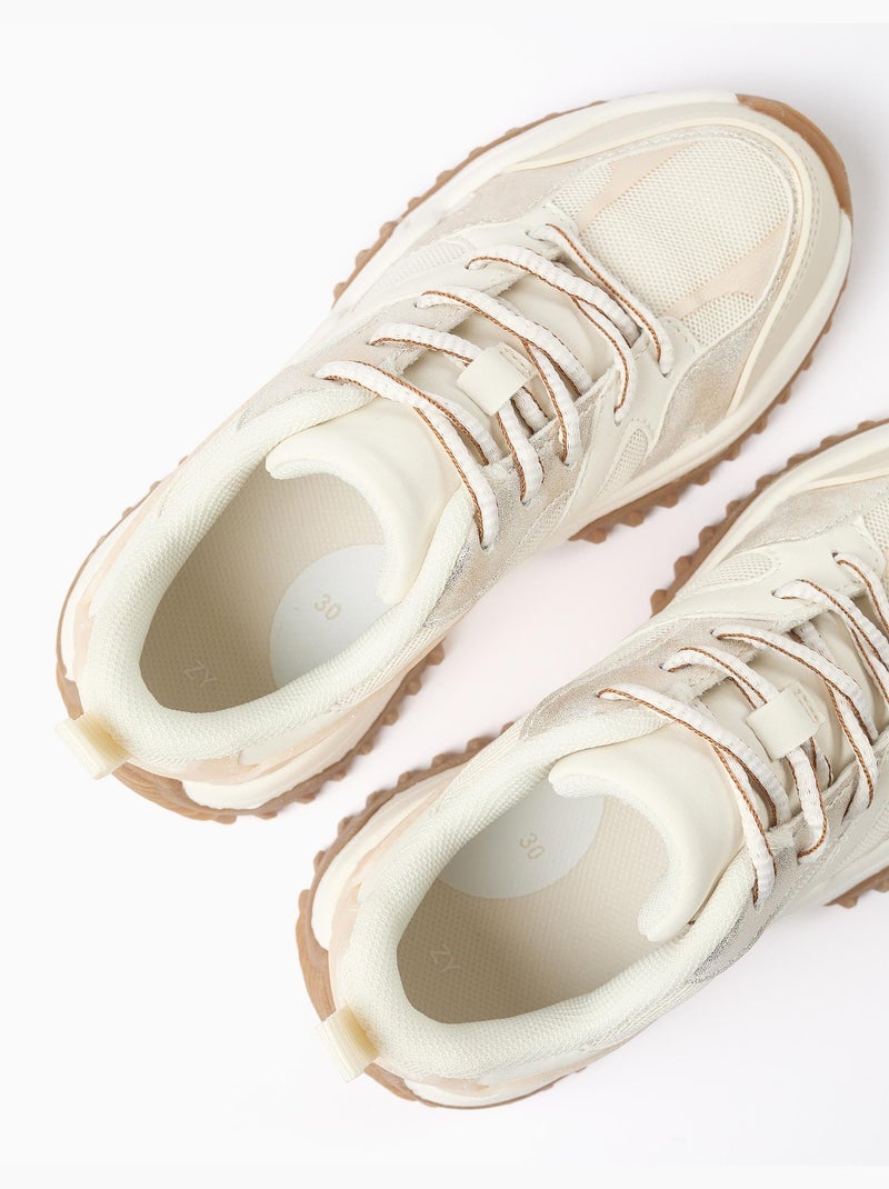 Scarpe da ginnastica combinati con laces e chunky sole Bianco - Kiabi