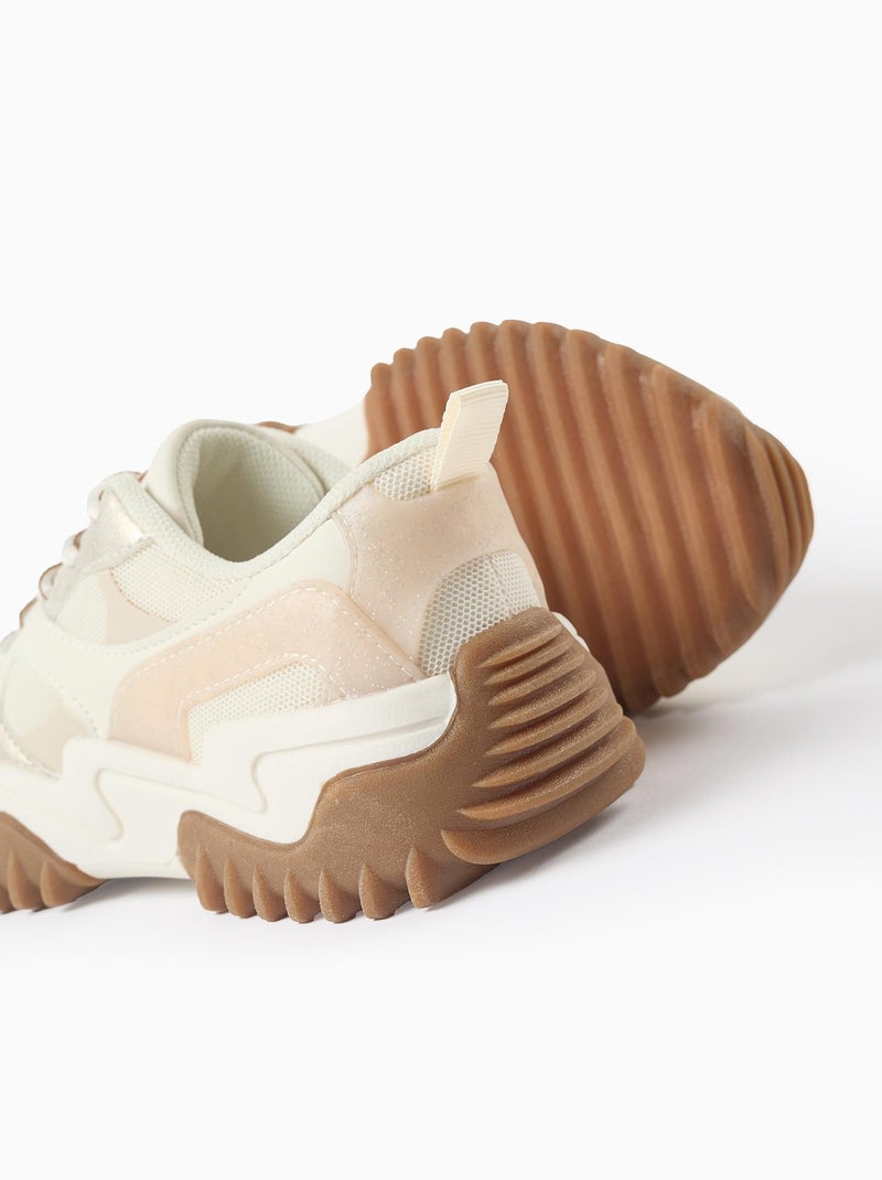 Scarpe da ginnastica combinati con laces e chunky sole Bianco - Kiabi