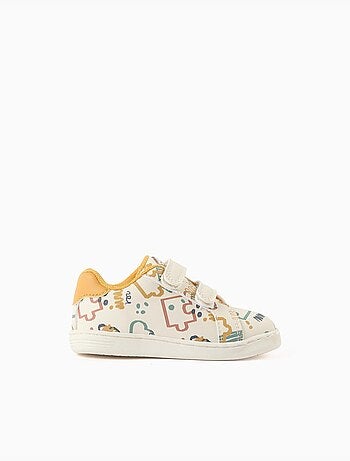 Scarpe da ginnastica con chiusura a strappo con stampa colorata