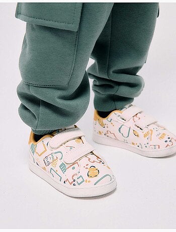 Scarpe da ginnastica con chiusura a strappo con stampa colorata