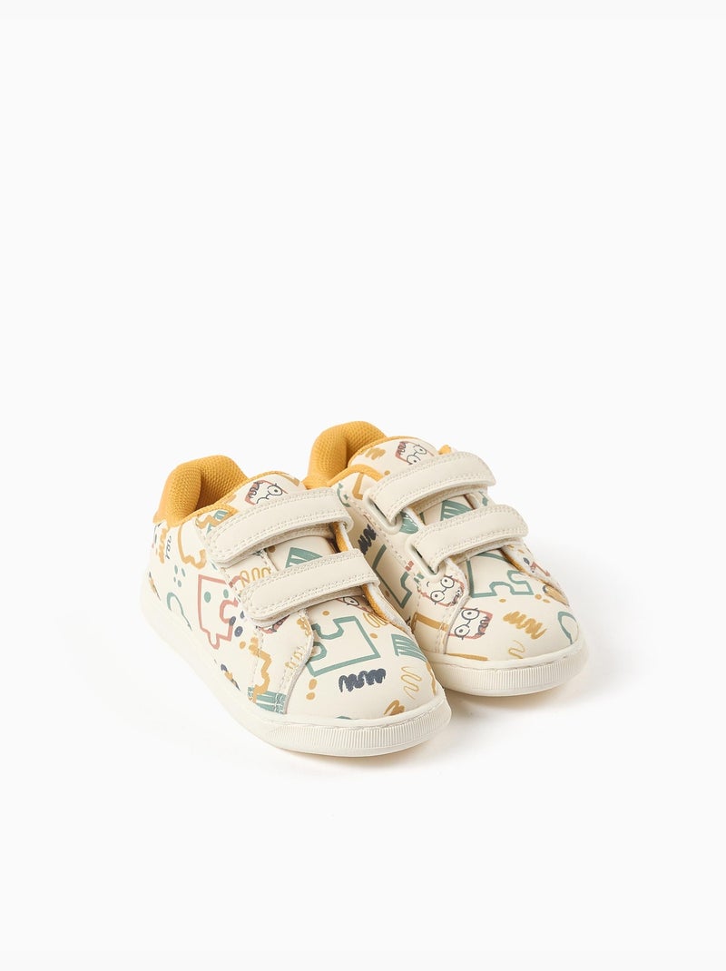 Scarpe da ginnastica con chiusura a strappo con stampa colorata Giallo - Kiabi