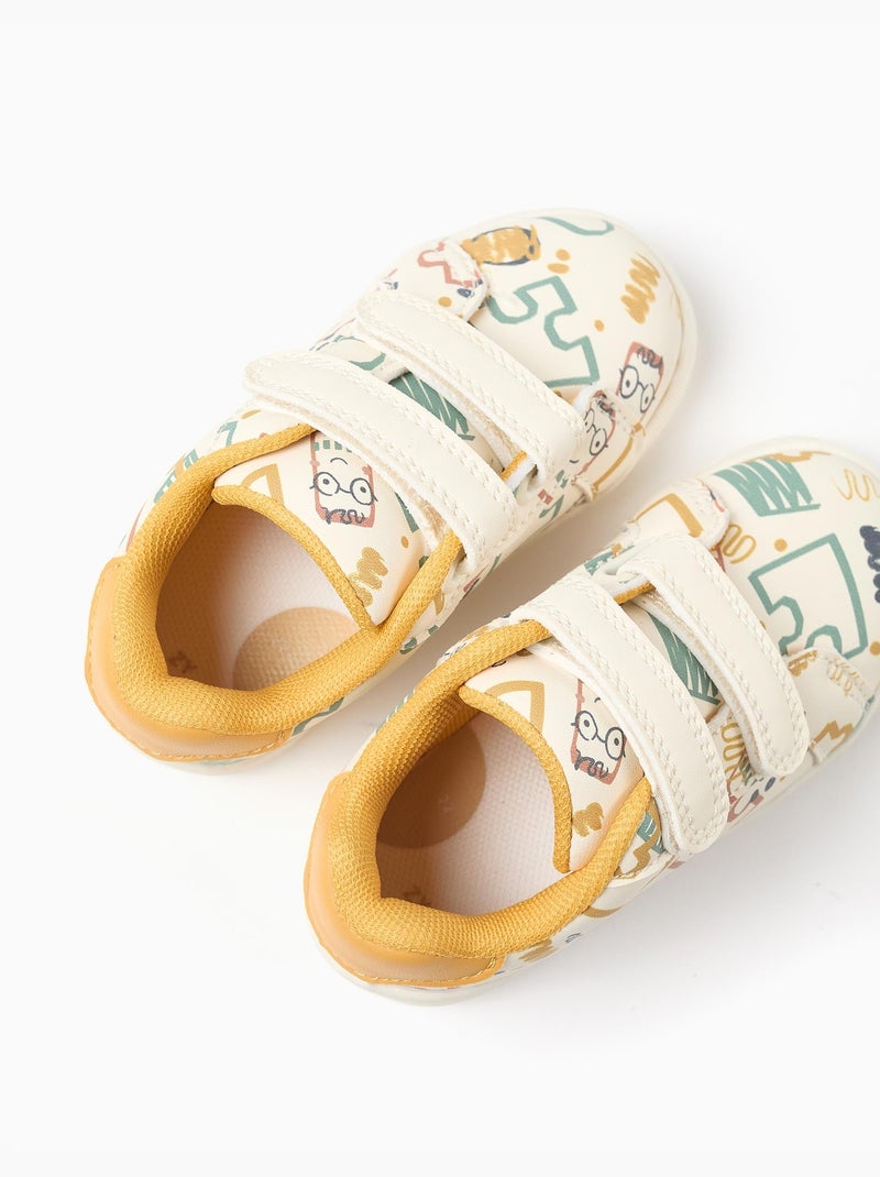 Scarpe da ginnastica con chiusura a strappo con stampa colorata Giallo - Kiabi