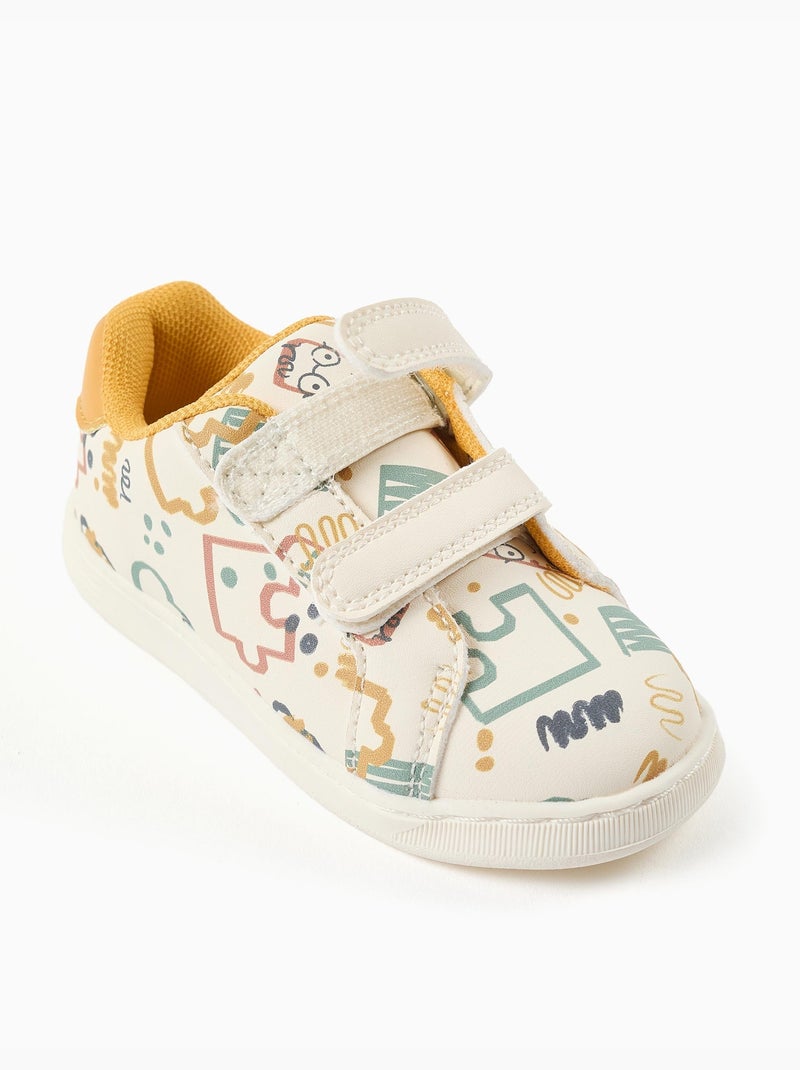 Scarpe da ginnastica con chiusura a strappo con stampa colorata Giallo - Kiabi