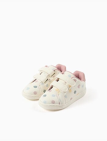 Scarpe da ginnastica con chiusura a strappo e motivo a pois