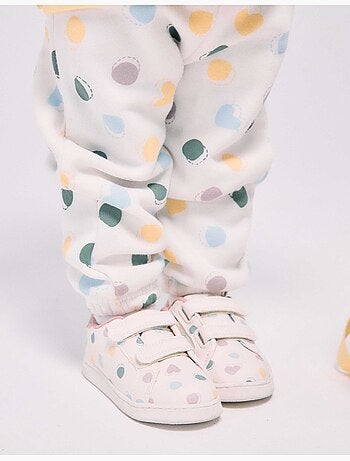Scarpe da ginnastica con chiusura a strappo e motivo a pois
