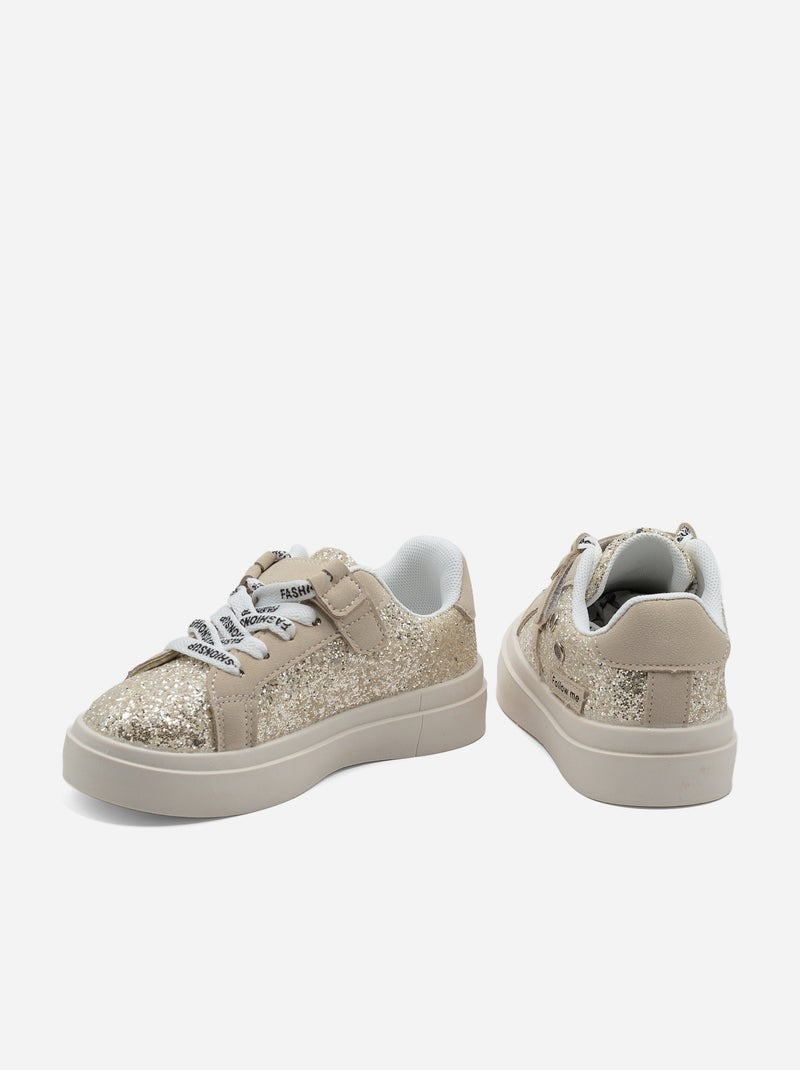 Scarpe da ginnastica con chiusura a velcro Dorato/Oro - Kiabi