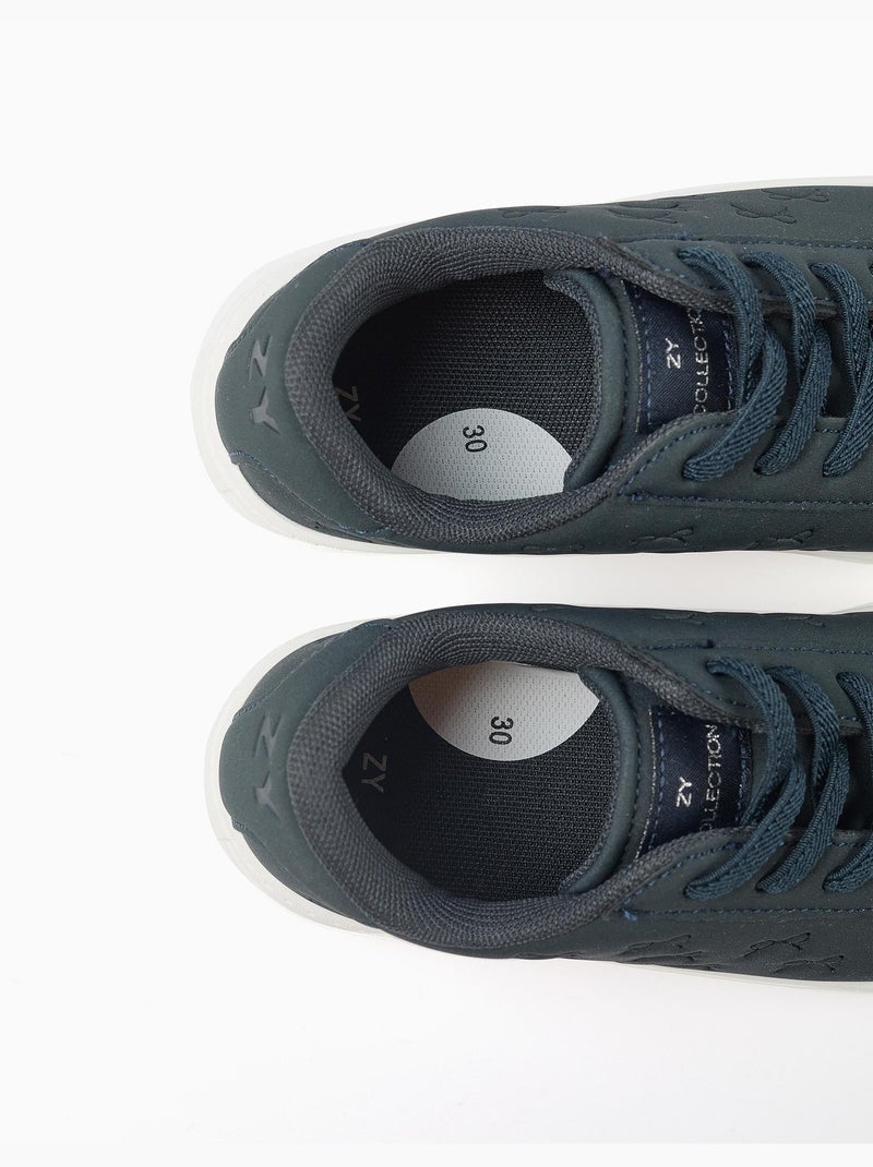 Scarpe da ginnastica con fiocchi in rilievo e lacci elastici Blu Blu - Kiabi