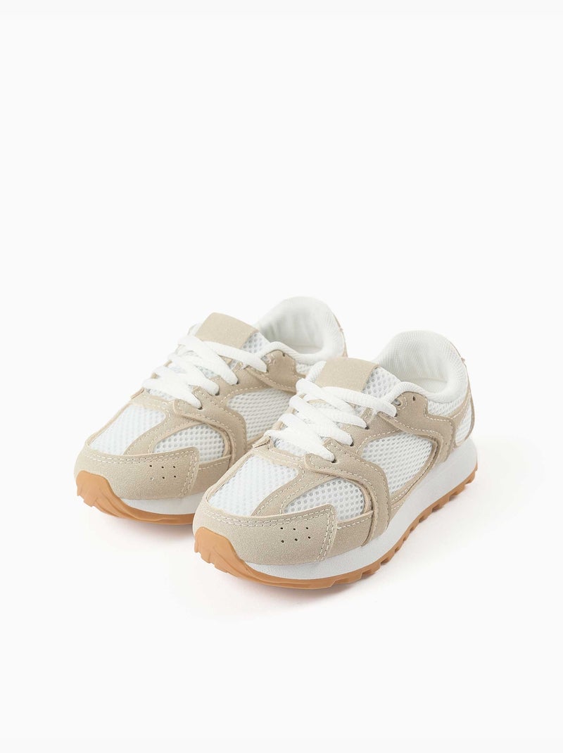 Scarpe da ginnastica con lacci e suola in gomma antiscivolo Beige - Kiabi