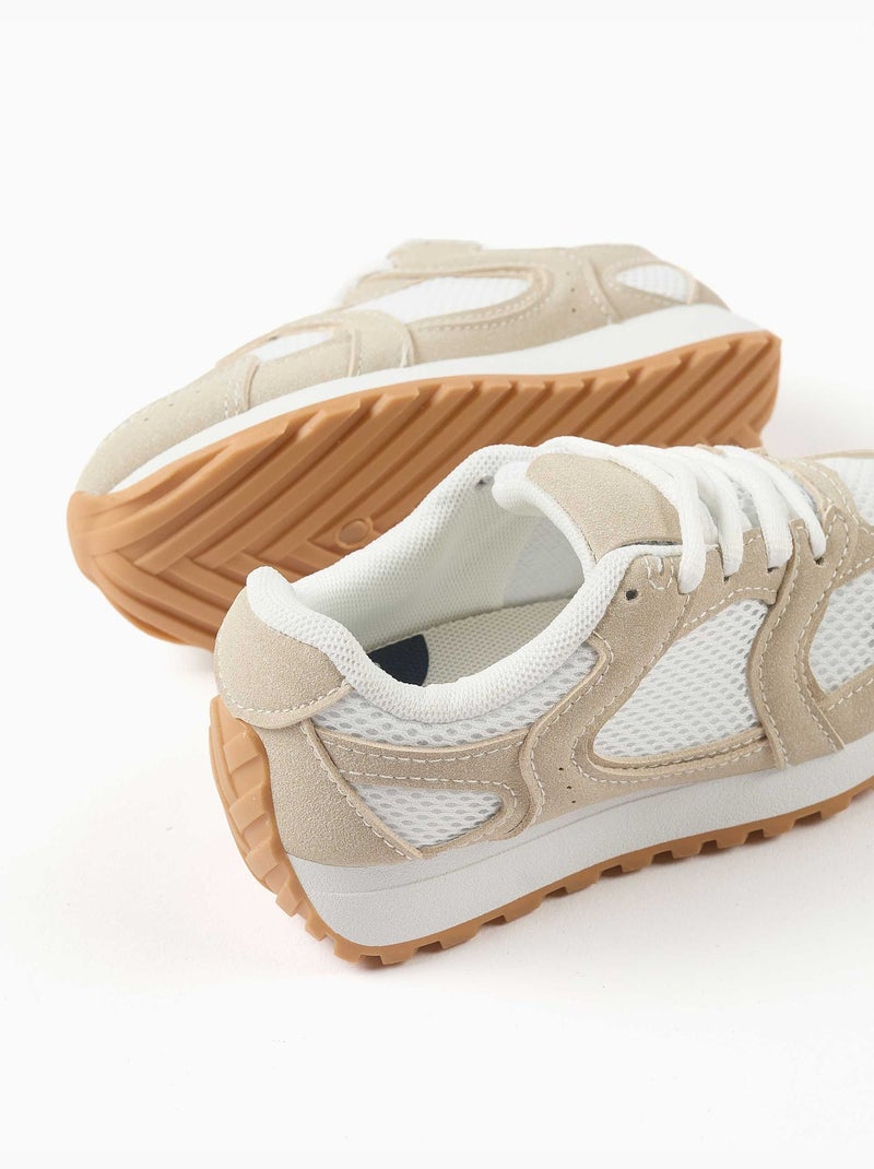 Scarpe da ginnastica con lacci e suola in gomma antiscivolo Beige - Kiabi