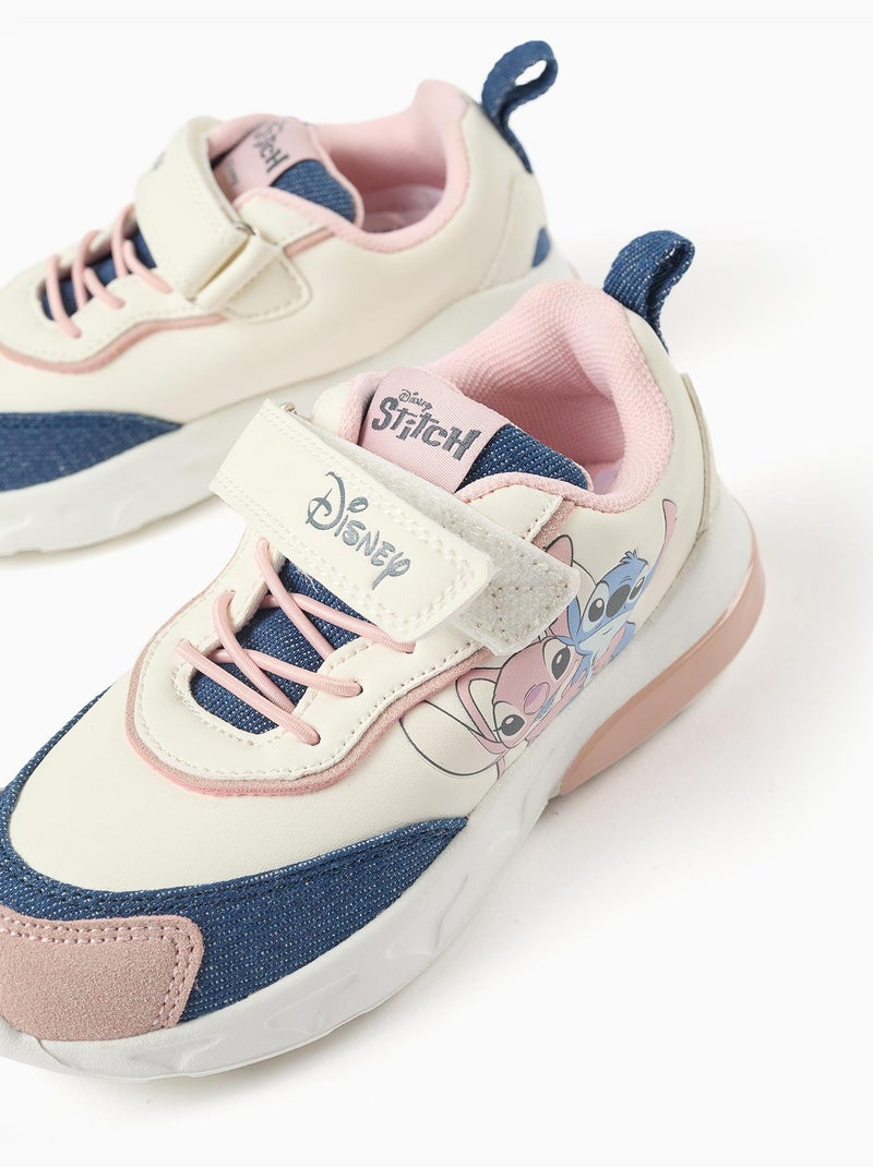 Scarpe da ginnastica con luci e stampa Stitch & Angel Beige chiaro - Kiabi
