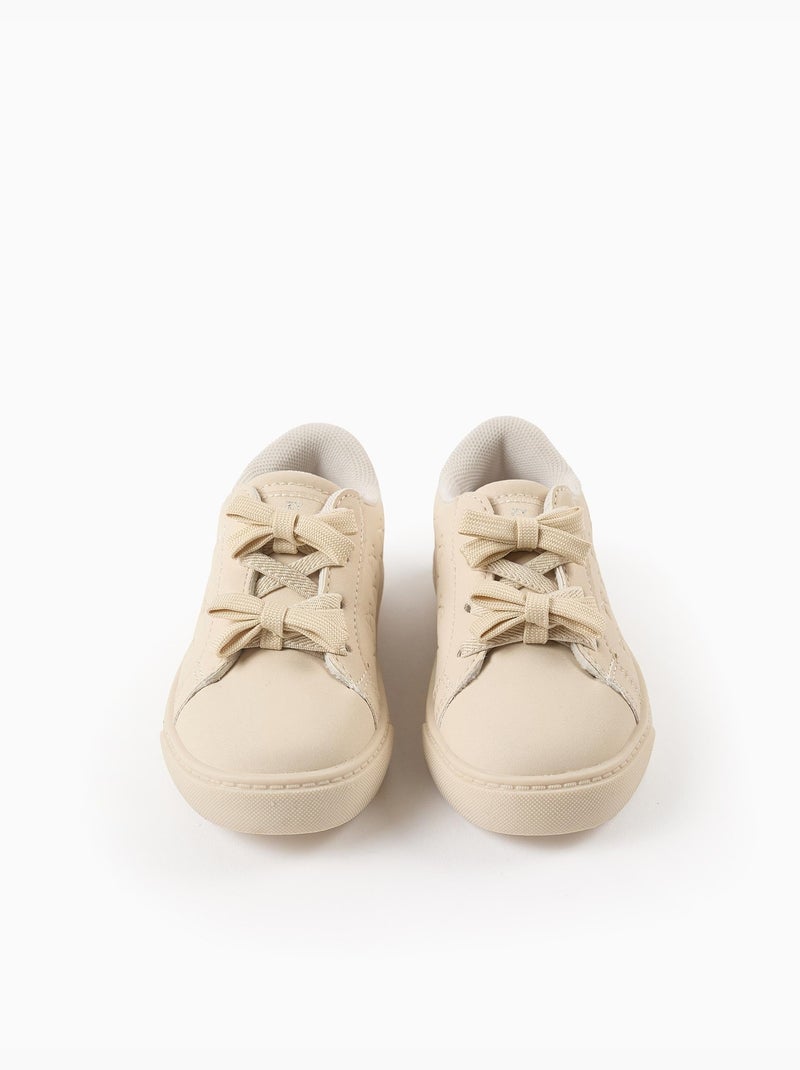 Scarpe da ginnastica con motivo testurizzato con fiocchi Beige - Kiabi