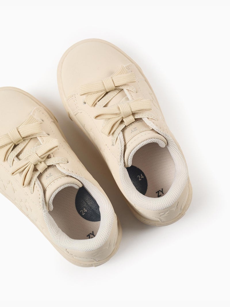 Scarpe da ginnastica con motivo testurizzato con fiocchi Beige - Kiabi