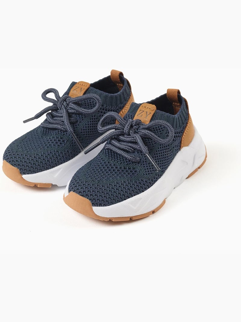 Scarpe da ginnastica flyknit con lacci Blu Blu - Kiabi