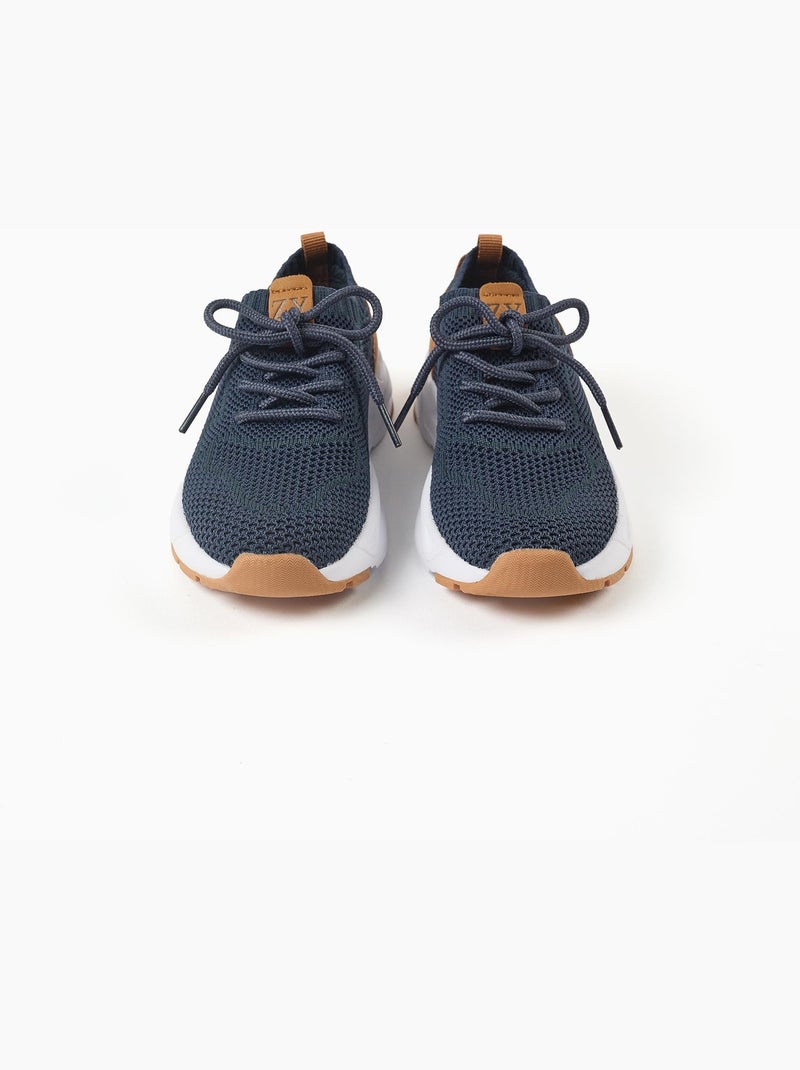 Scarpe da ginnastica flyknit con lacci Blu scuro - Kiabi