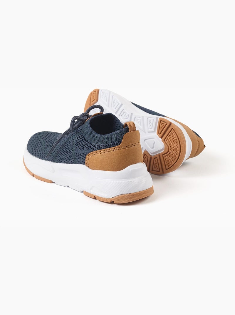 Scarpe da ginnastica flyknit con lacci Blu scuro - Kiabi