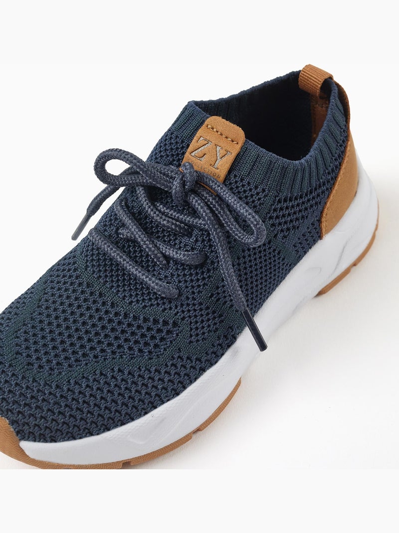 Scarpe da ginnastica flyknit con lacci Blu scuro - Kiabi