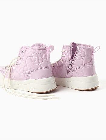 Scarpe da ginnastica imbottite alte con ricamo floreale
