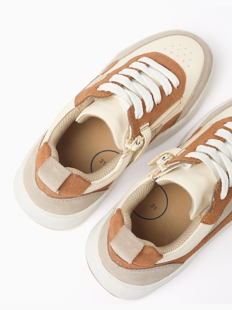 Scarpe da ginnastica in doppio tessuto Beige chiaro - Kiabi