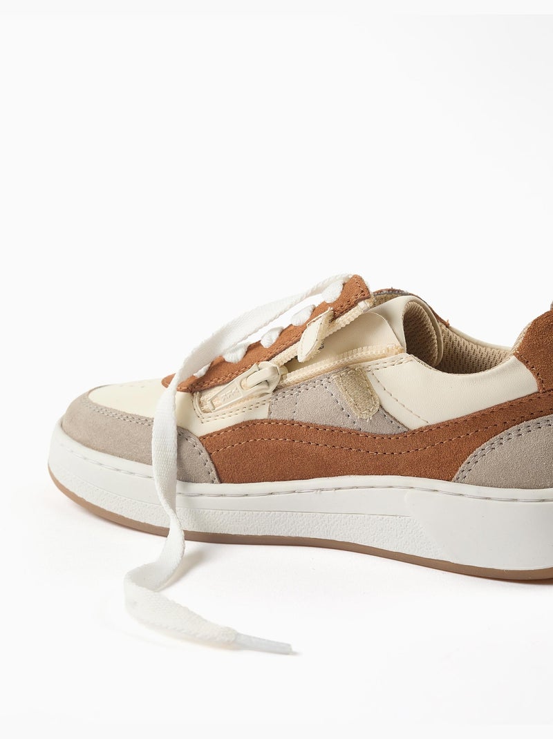 Scarpe da ginnastica in doppio tessuto Beige chiaro - Kiabi