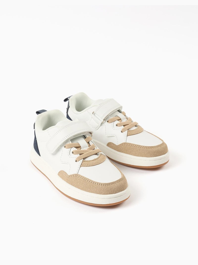 Scarpe da ginnastica in doppio tessuto con chiusura a strappo Bianco - Kiabi